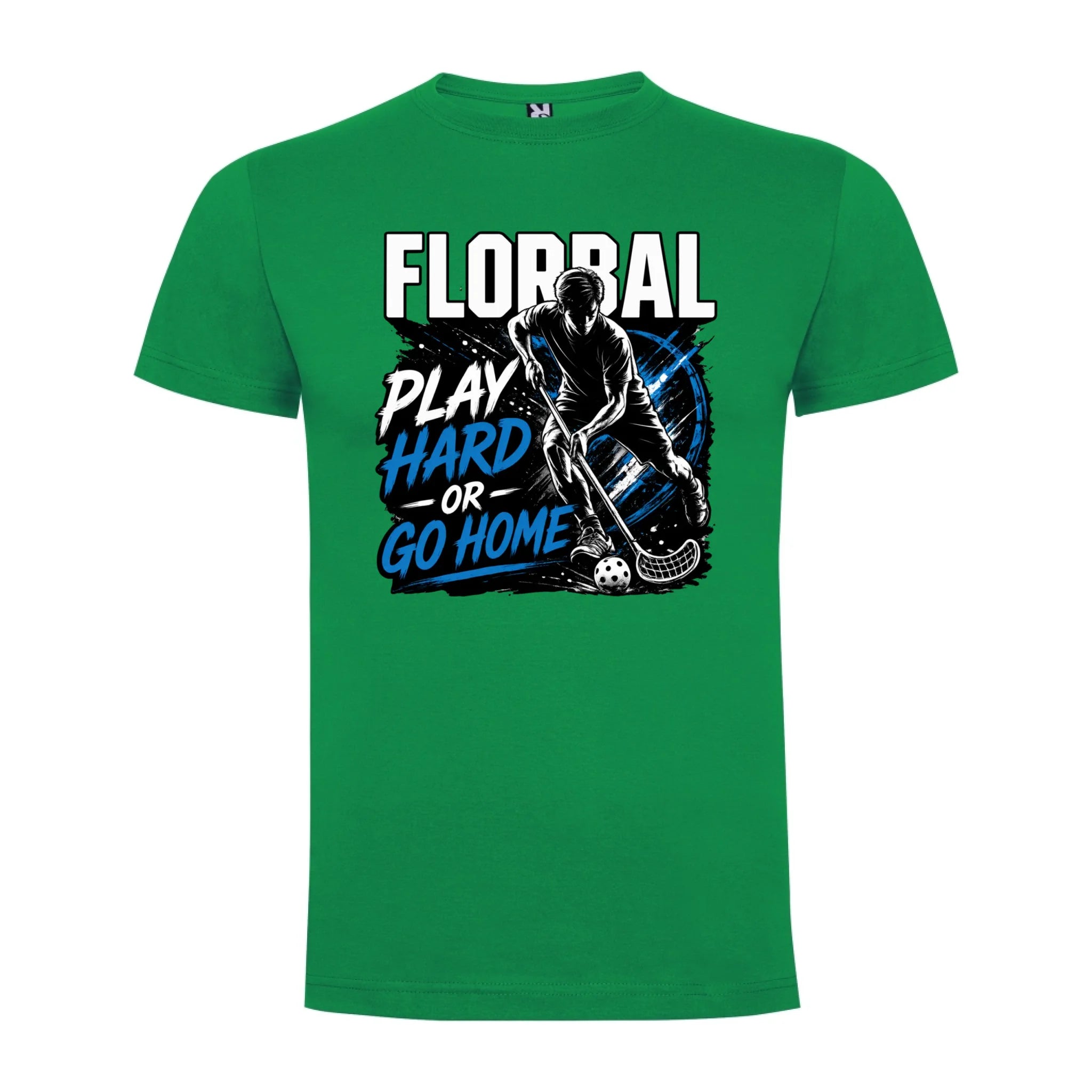 PÁNSKÉ TRIČKO FLORBAL PLAY HARD s možností dotisku jména, čísla, obrázku jen motiv dopředu Zelená