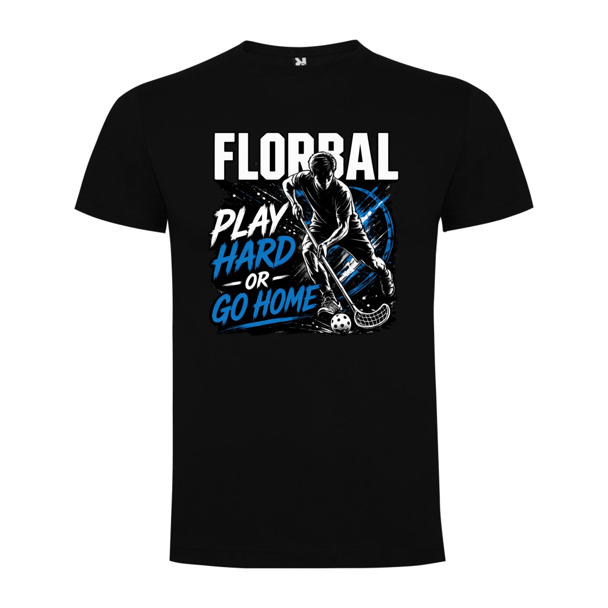 PÁNSKÉ TRIČKO FLORBAL PLAY HARD s možností dotisku jména, čísla, obrázku jen motiv dopředu Černá
