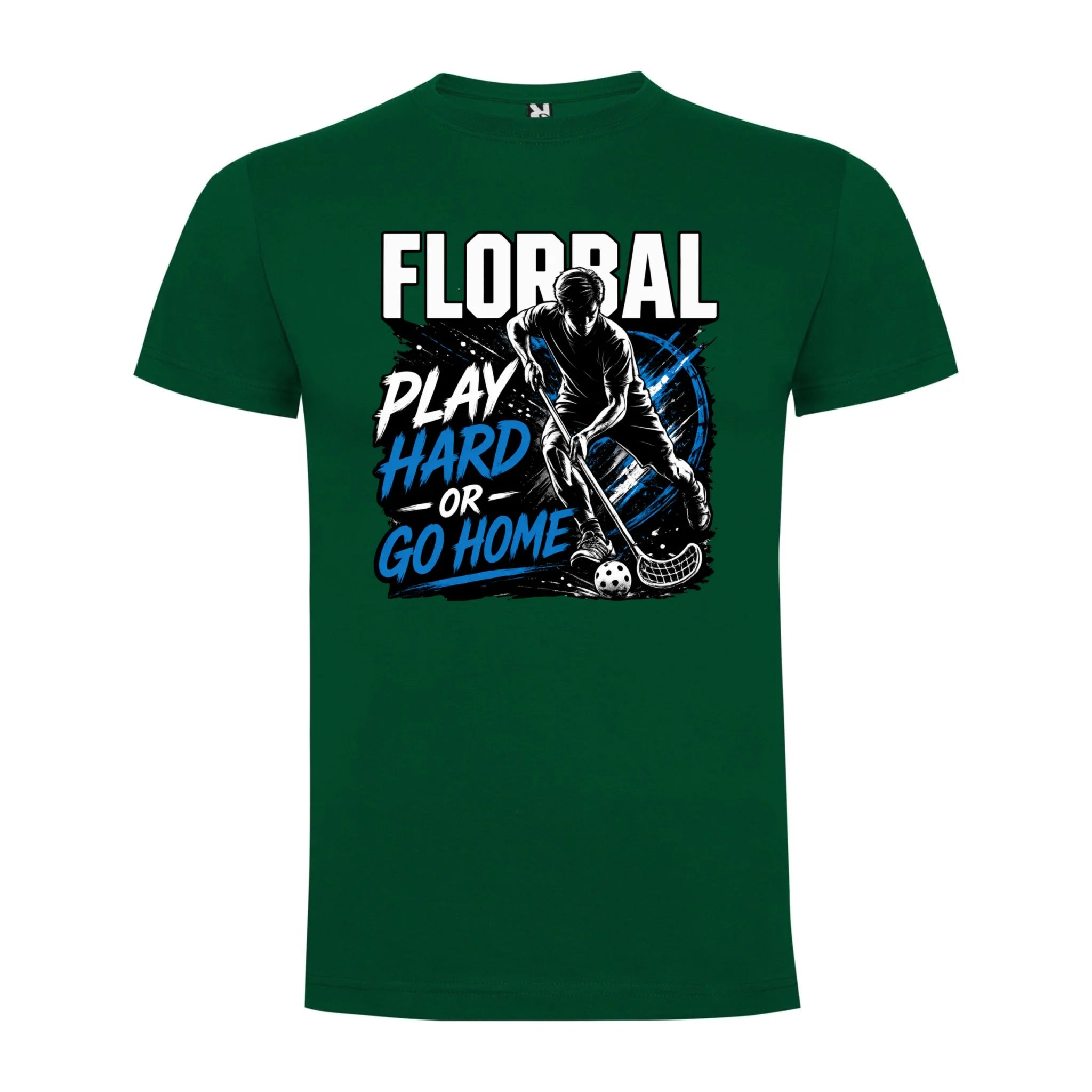 PÁNSKÉ TRIČKO FLORBAL PLAY HARD s možností dotisku jména, čísla, obrázku jen motiv dopředu Tmavě zelená