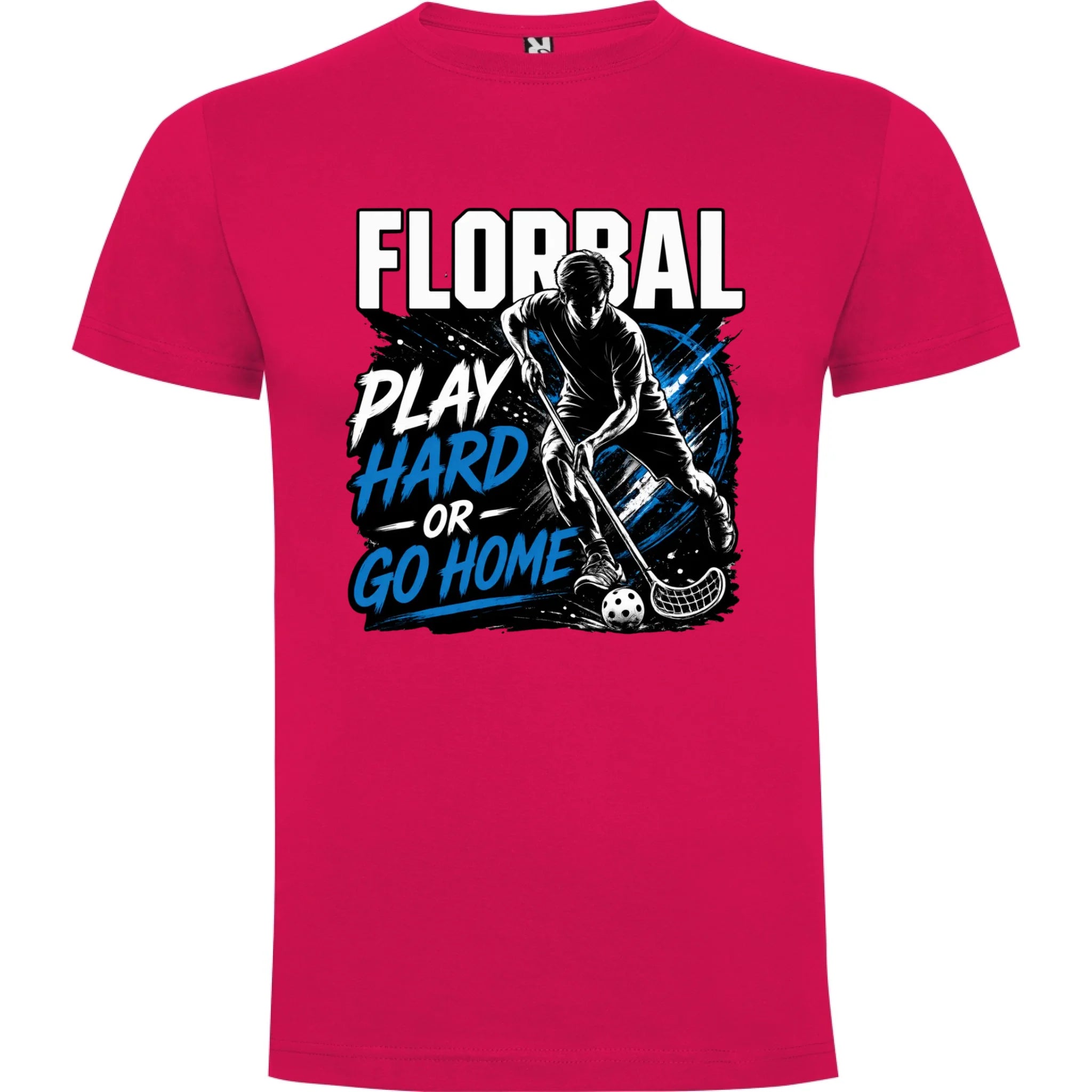 PÁNSKÉ TRIČKO FLORBAL PLAY HARD s možností dotisku jména, čísla, obrázku jen motiv dopředu Růže