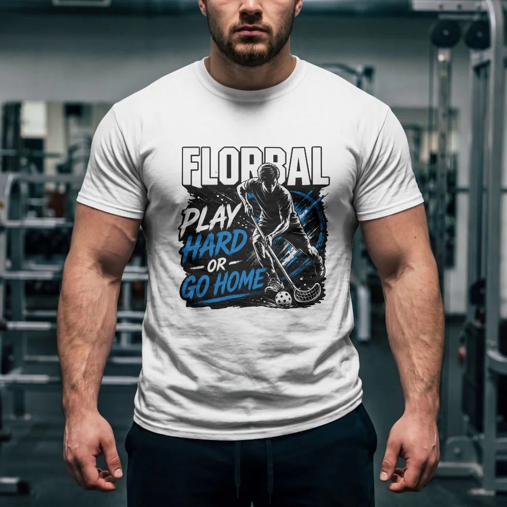 PÁNSKÉ TRIČKO FLORBAL PLAY HARD s možností dotisku jména, čísla, obrázku