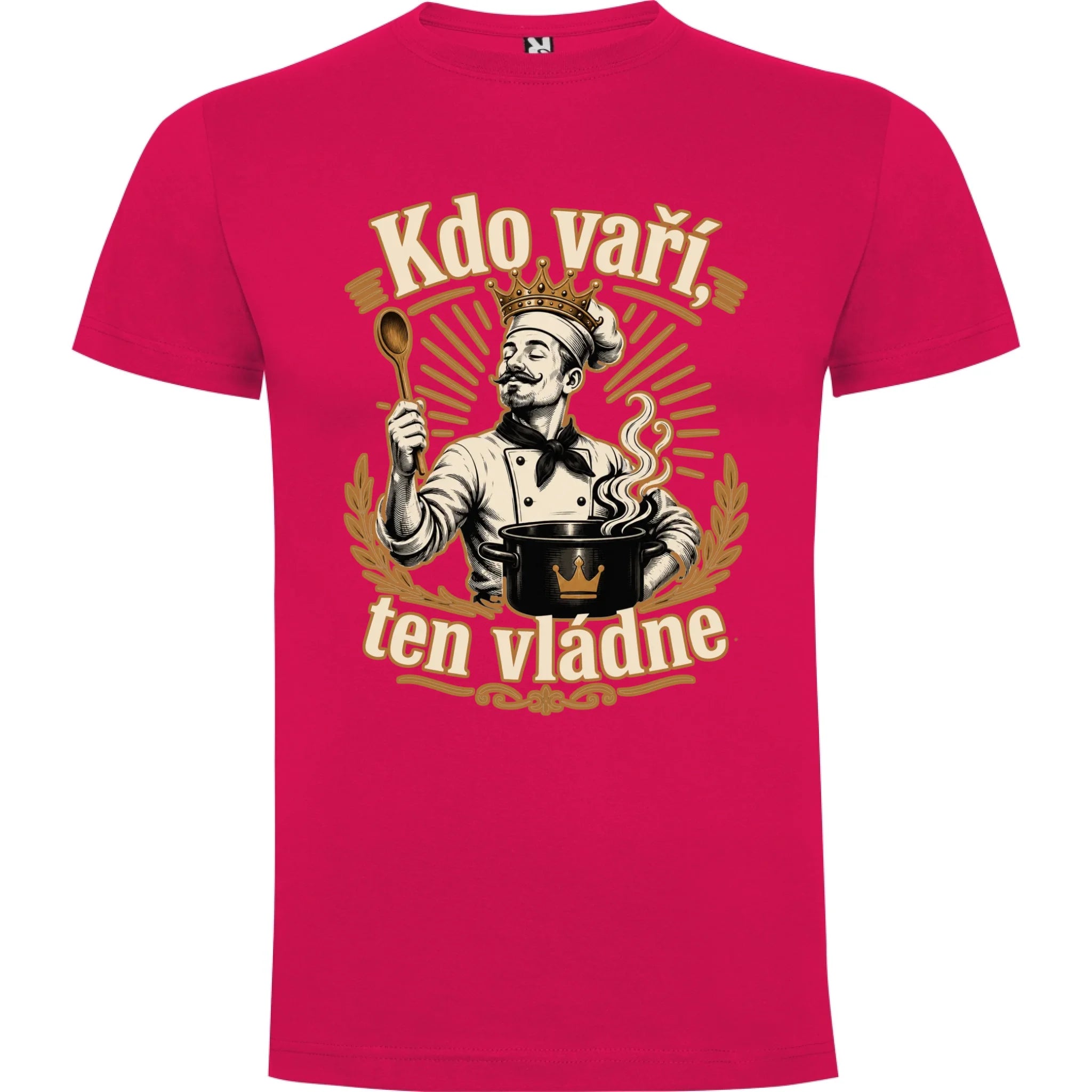PÁNSKÉ TRIČKO KDO VAŘÍ VLÁDNE s možností dotisku jména, čísla, obrázku jen motiv dopředu Růže