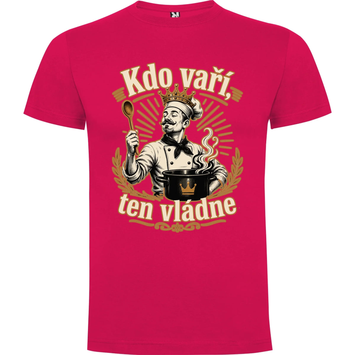 PÁNSKÉ TRIČKO KDO VAŘÍ VLÁDNE s možností dotisku jména, čísla, obrázku jen motiv dopředu Růže