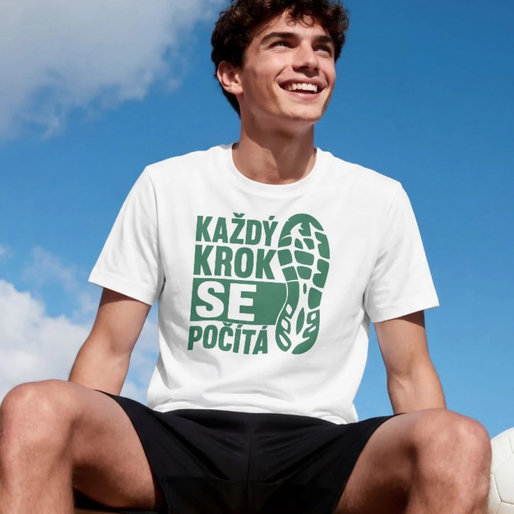 PÁNSKÉ TRIČKO KAŽDÝ KROK SE POČÍTÁ s možností dotisku jména, čísla, obrázku