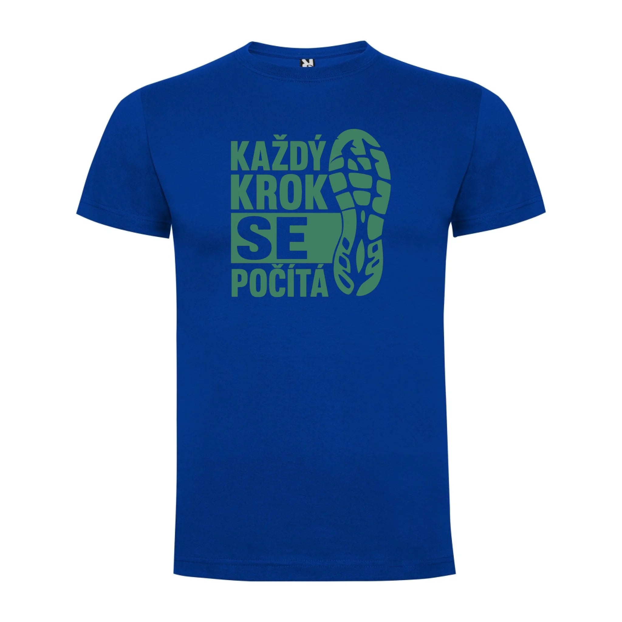 PÁNSKÉ TRIČKO KAŽDÝ KROK SE POČÍTÁ s možností dotisku jména, čísla, obrázku jen motiv dopředu Modrá