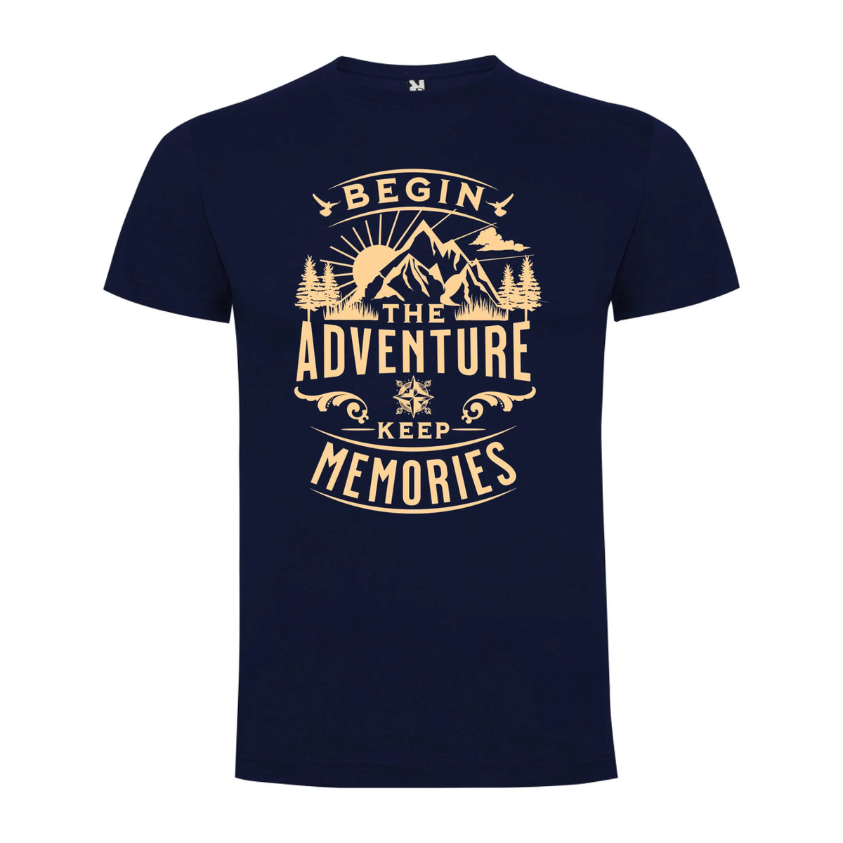 PÁNSKÉ TRIČKO BEGIN THE ADVENTURE s možností dotisku jména, čísla, obrázku jen motiv dopředu Námořnická modrá