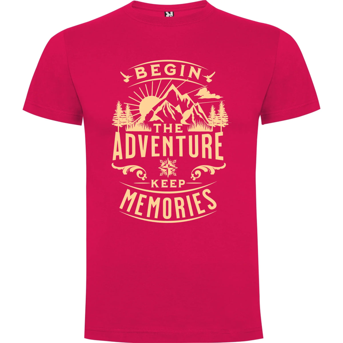 PÁNSKÉ TRIČKO BEGIN THE ADVENTURE s možností dotisku jména, čísla, obrázku jen motiv dopředu Růže
