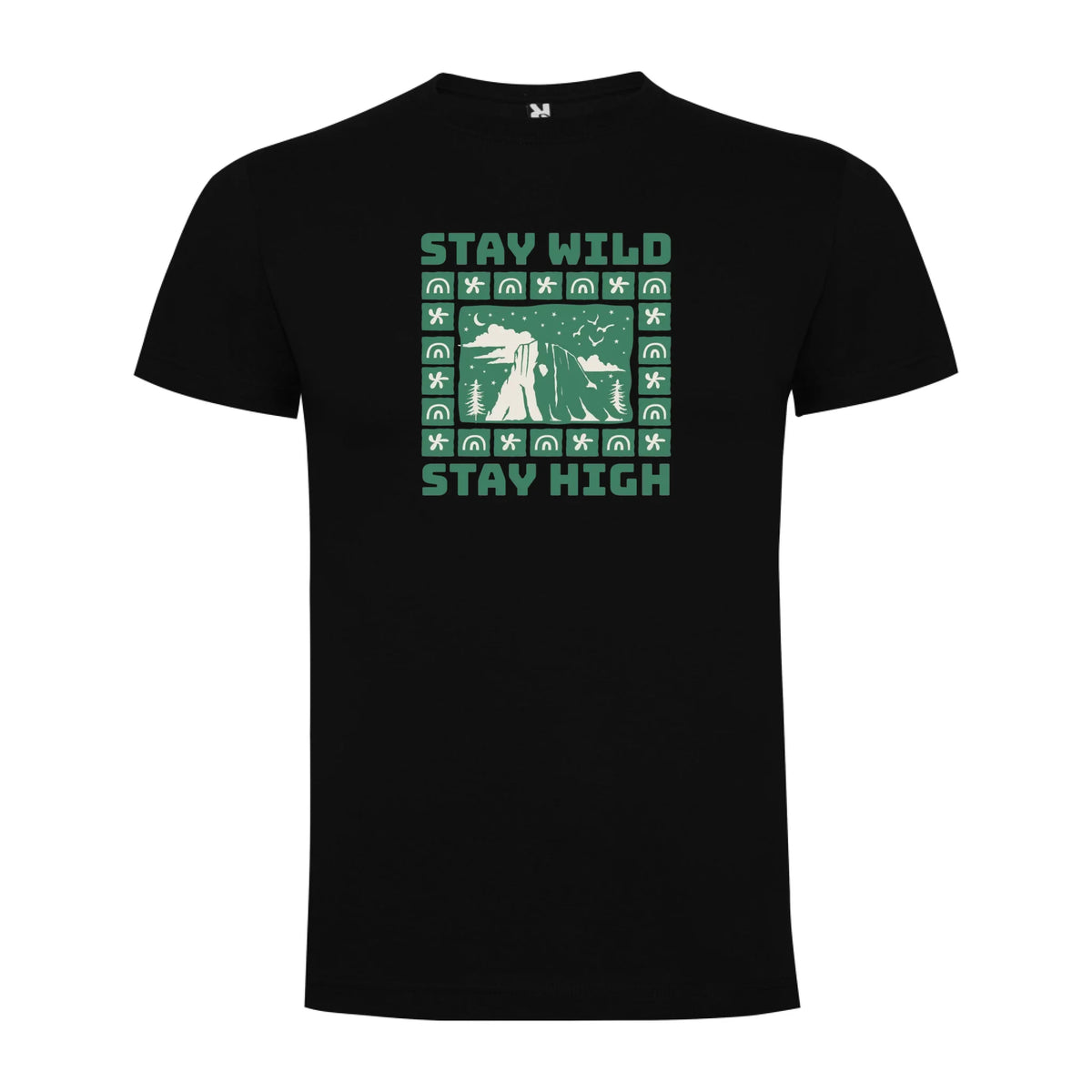 PÁNSKÉ TRIČKO STAY WILD s možností dotisku jména, čísla, obrázku jen motiv dopředu Černá