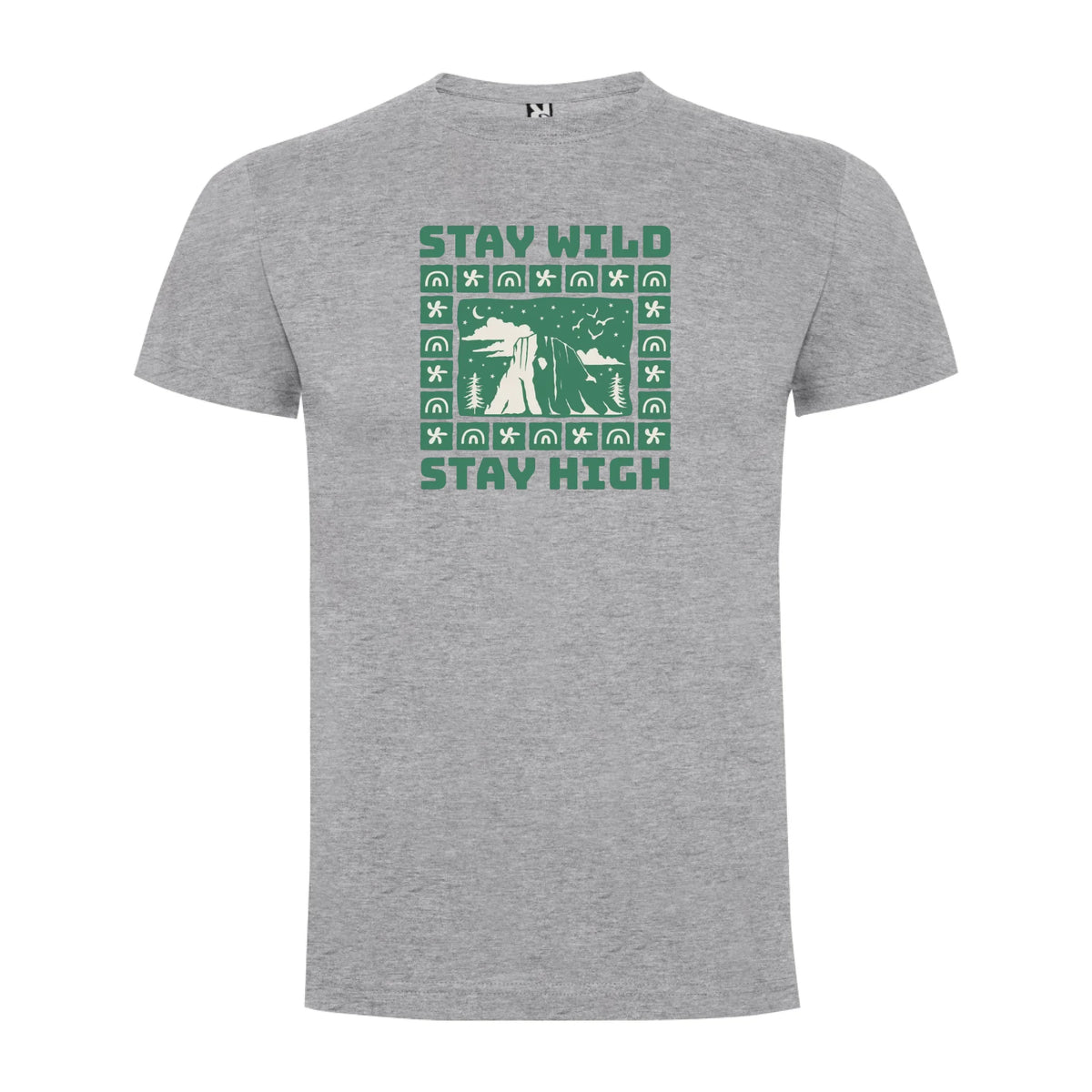 PÁNSKÉ TRIČKO STAY WILD s možností dotisku jména, čísla, obrázku jen motiv dopředu Melír