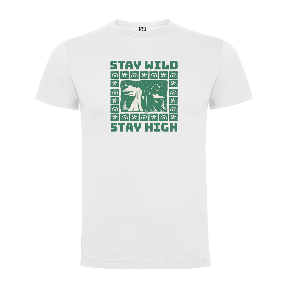 PÁNSKÉ TRIČKO STAY WILD s možností dotisku jména, čísla, obrázku jen motiv dopředu Bílá