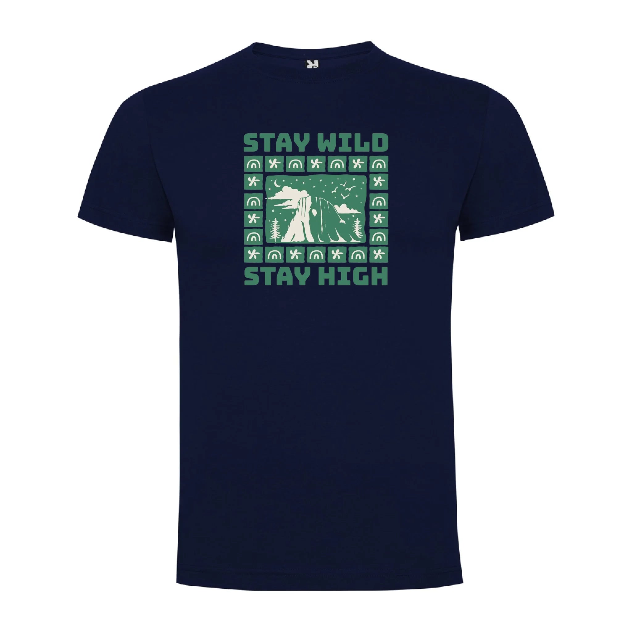 PÁNSKÉ TRIČKO STAY WILD s možností dotisku jména, čísla, obrázku jen motiv dopředu Námořnická modrá