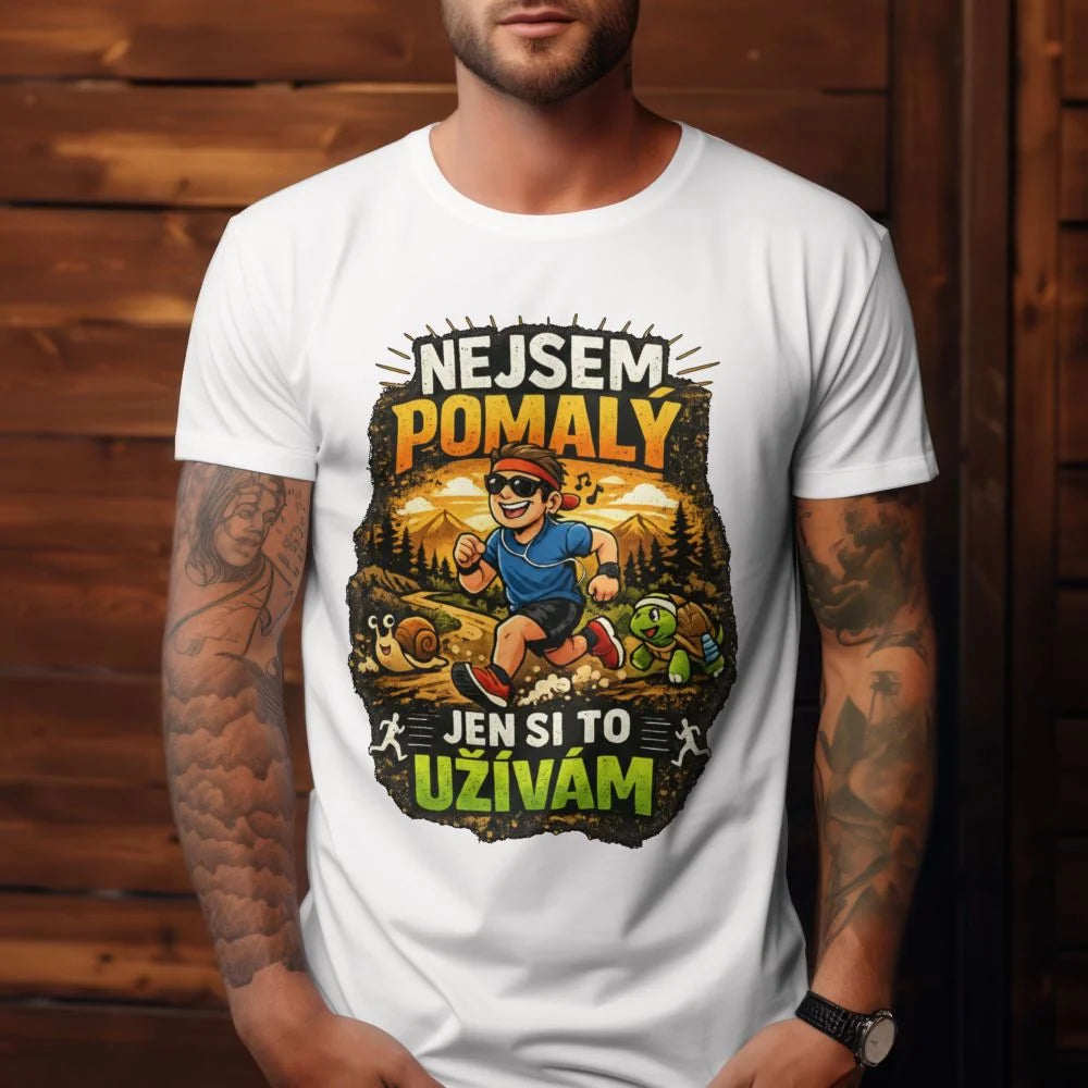 PÁNSKÉ TRIČKO BĚH NEJSEM POMALÝ s možností dotisku jména, čísla, obrázku