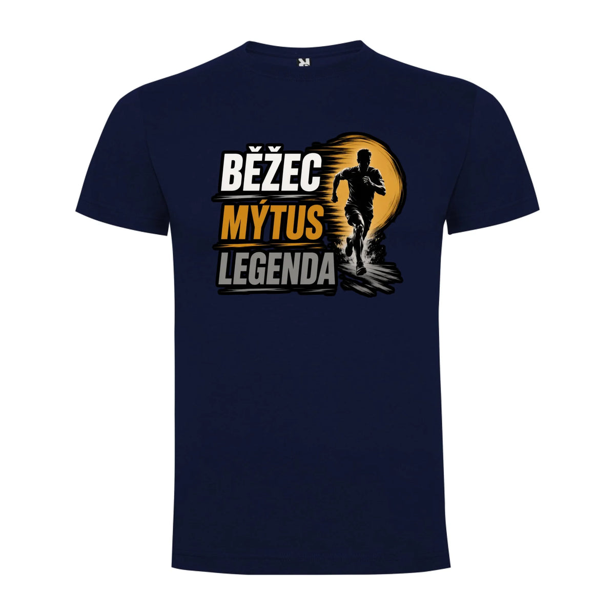 PÁNSKÉ TRIČKO BĚŽEC MÝTUS LEGENDA s možností dotisku jména, čísla, obrázku jen motiv dopředu Námořnická modrá
