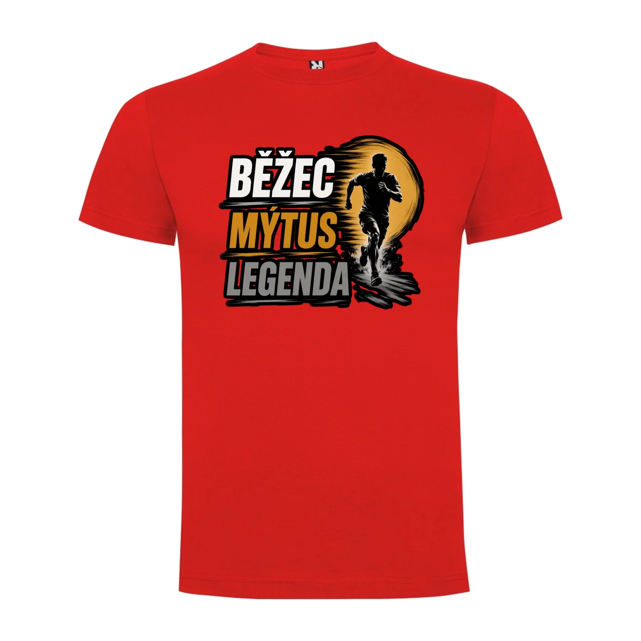 PÁNSKÉ TRIČKO BĚŽEC MÝTUS LEGENDA s možností dotisku jména, čísla, obrázku jen motiv dopředu Červená