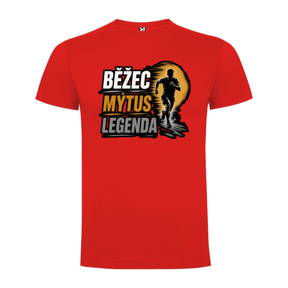 PÁNSKÉ TRIČKO BĚŽEC MÝTUS LEGENDA s možností dotisku jména, čísla, obrázku jen motiv dopředu Červená