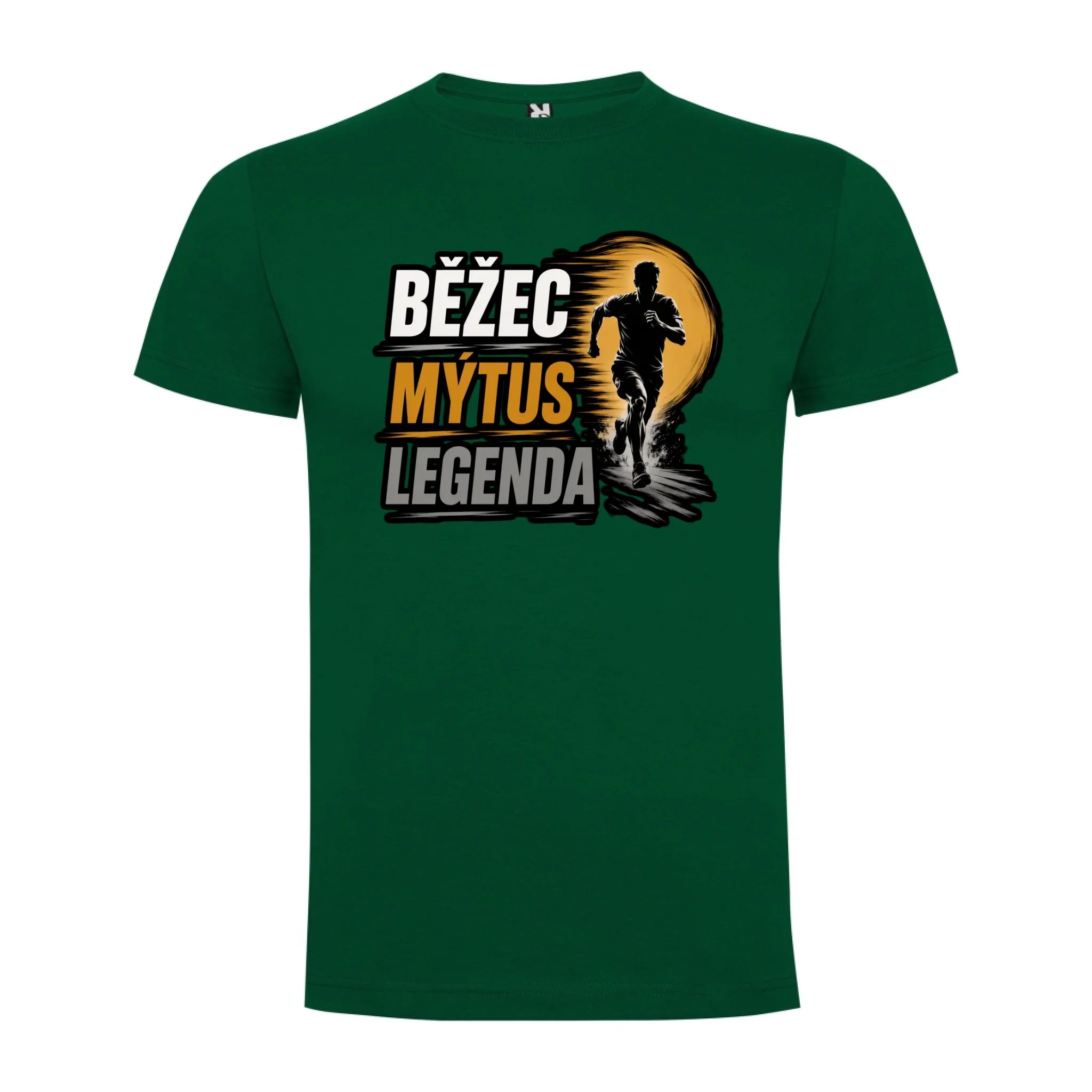 PÁNSKÉ TRIČKO BĚŽEC MÝTUS LEGENDA s možností dotisku jména, čísla, obrázku jen motiv dopředu Tmavě zelená