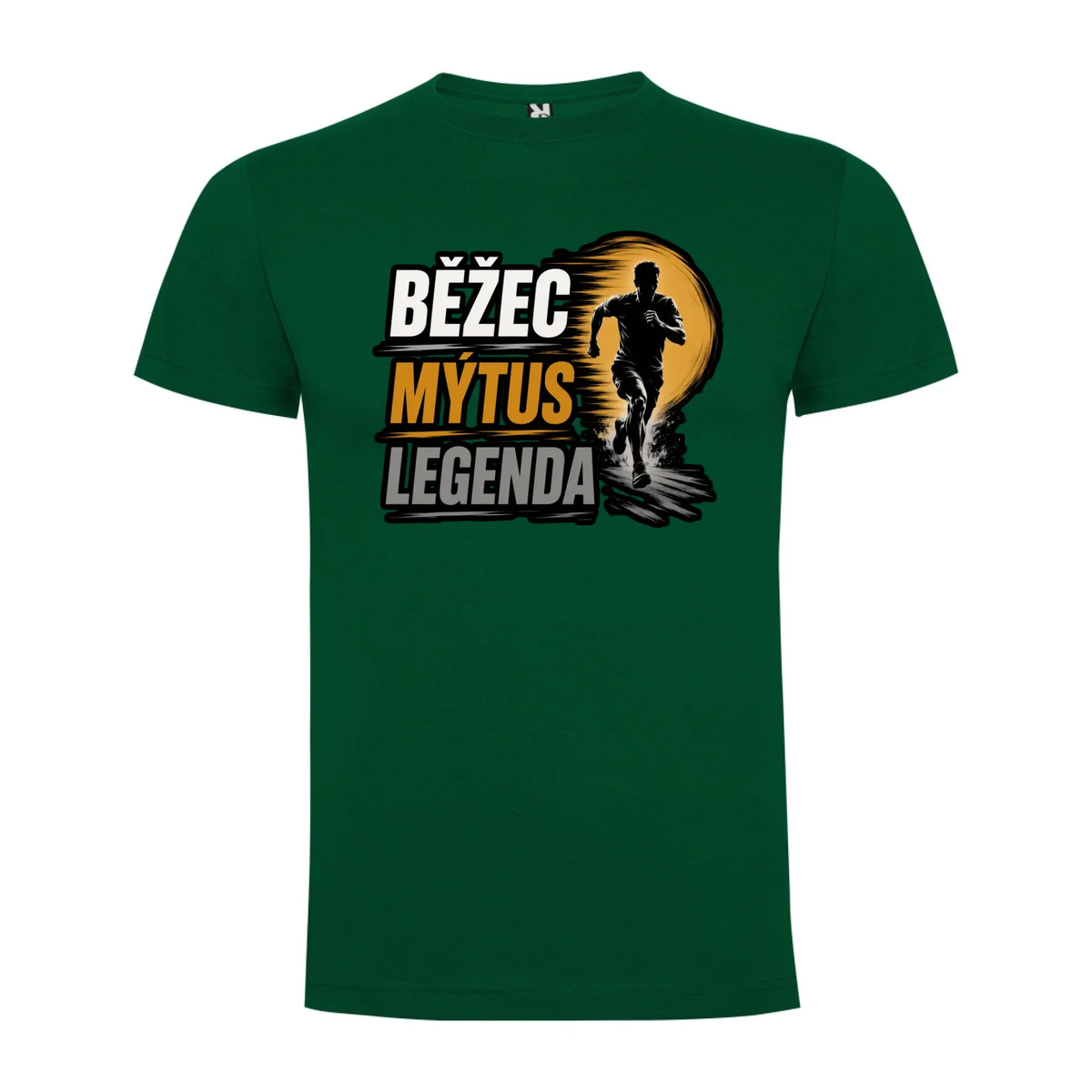 PÁNSKÉ TRIČKO BĚŽEC MÝTUS LEGENDA s možností dotisku jména, čísla, obrázku jen motiv dopředu Tmavě zelená