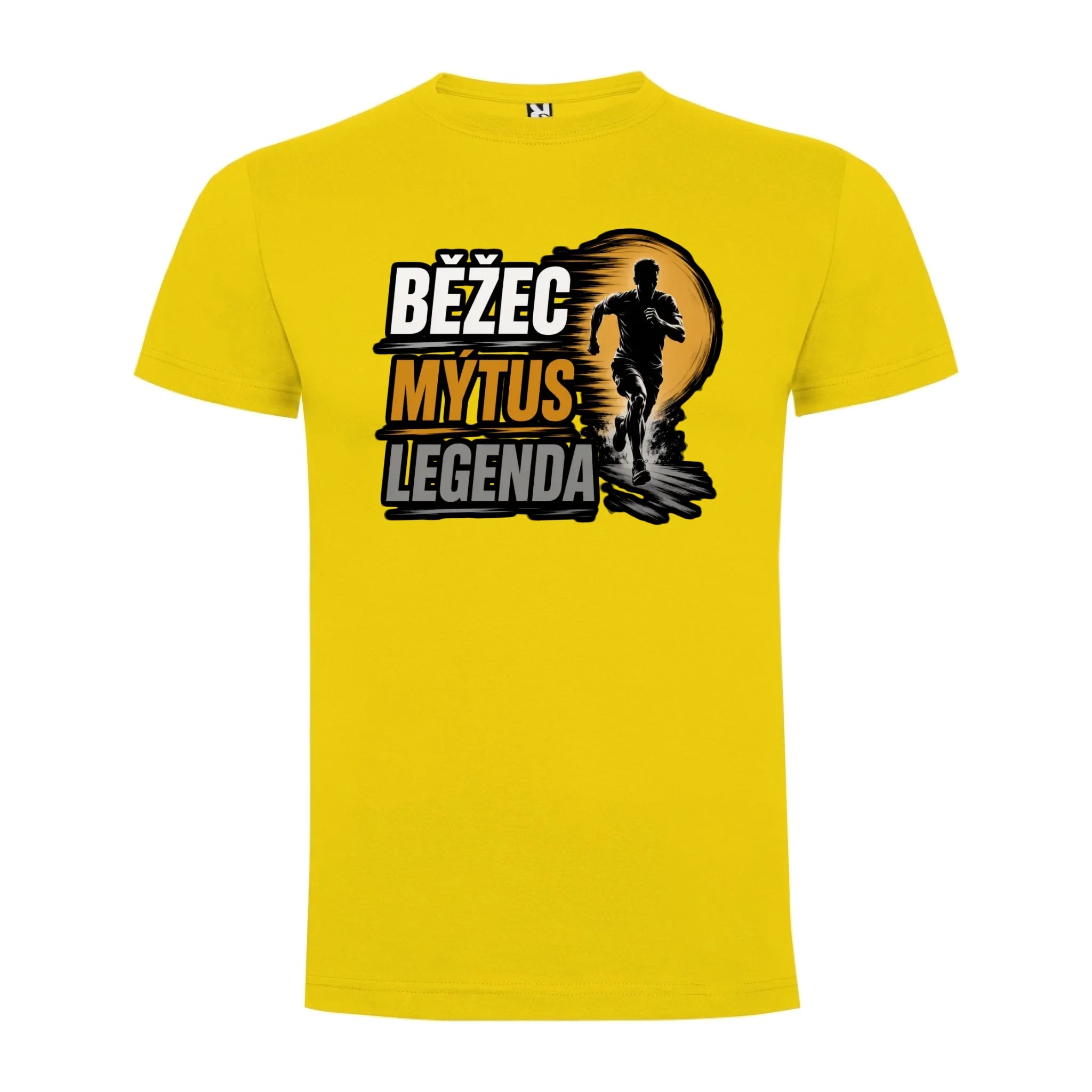 PÁNSKÉ TRIČKO BĚŽEC MÝTUS LEGENDA s možností dotisku jména, čísla, obrázku jen motiv dopředu Žlutá