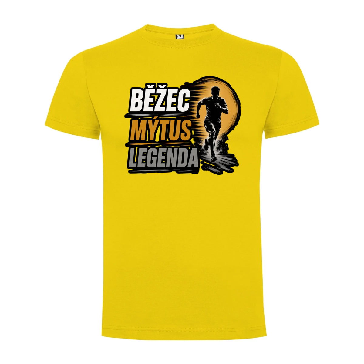 PÁNSKÉ TRIČKO BĚŽEC MÝTUS LEGENDA s možností dotisku jména, čísla, obrázku jen motiv dopředu Žlutá