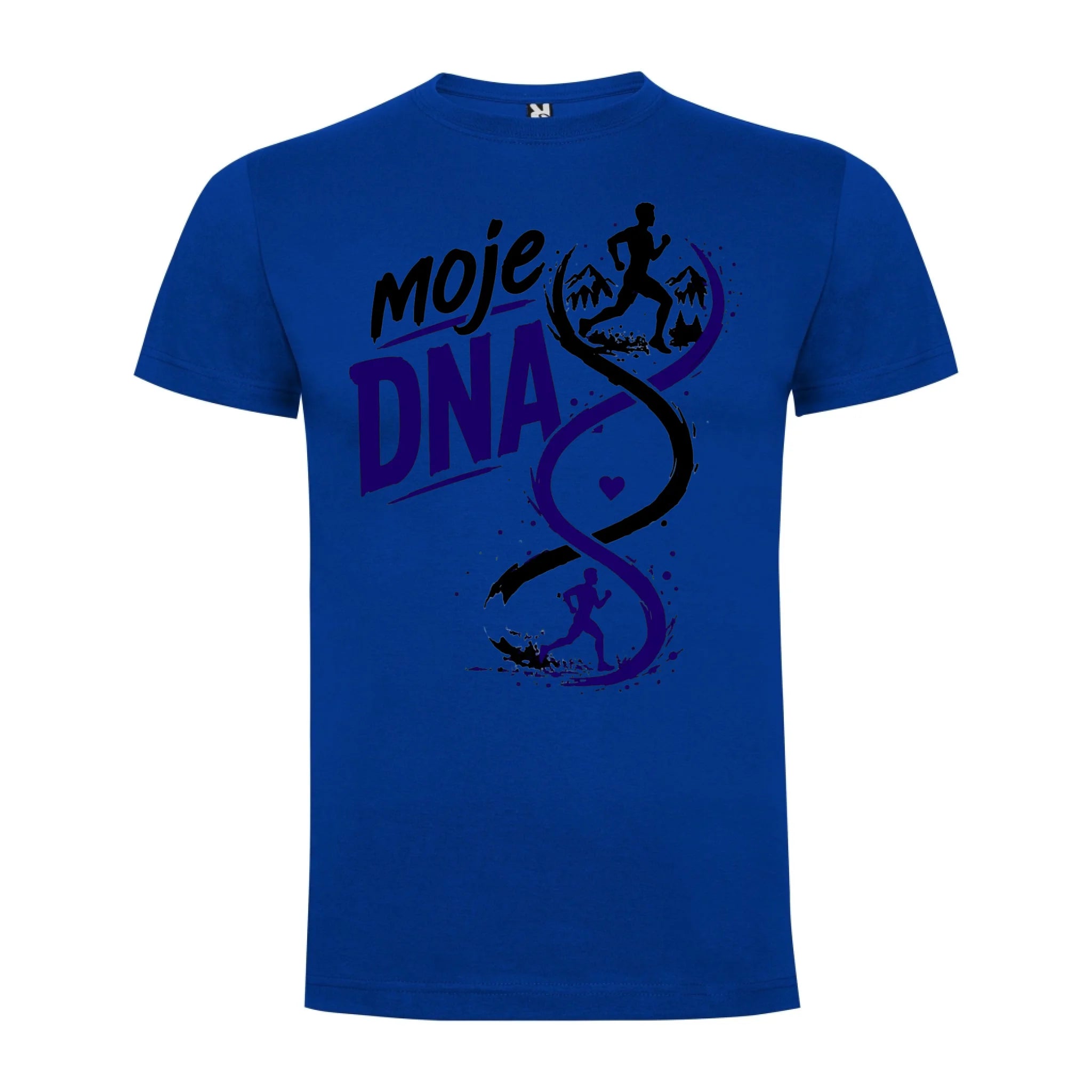 PÁNSKÉ TRIČKO BĚH MOJE DNA s možností dotisku jména, čísla, obrázku jen motiv dopředu Modrá