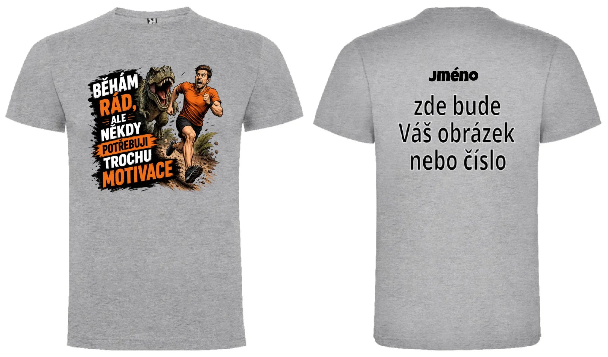 PÁNSKÉ TRIČKO BĚH MOTIVACE s možností dotisku jména, čísla, obrázku motiv dopředu a na záda vlastní potisk Melír