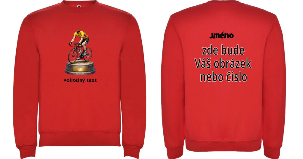MIKINA BEZ KAPUCE UNISEX s motivem KOLO, PLAVÁNÍ s vlastní fotkou