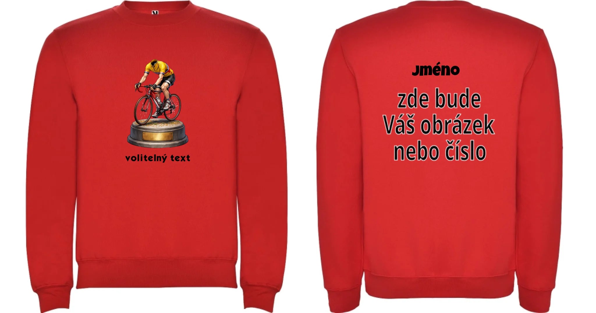 MIKINA BEZ KAPUCE UNISEX s motivem KOLO, PLAVÁNÍ s vlastní fotkou