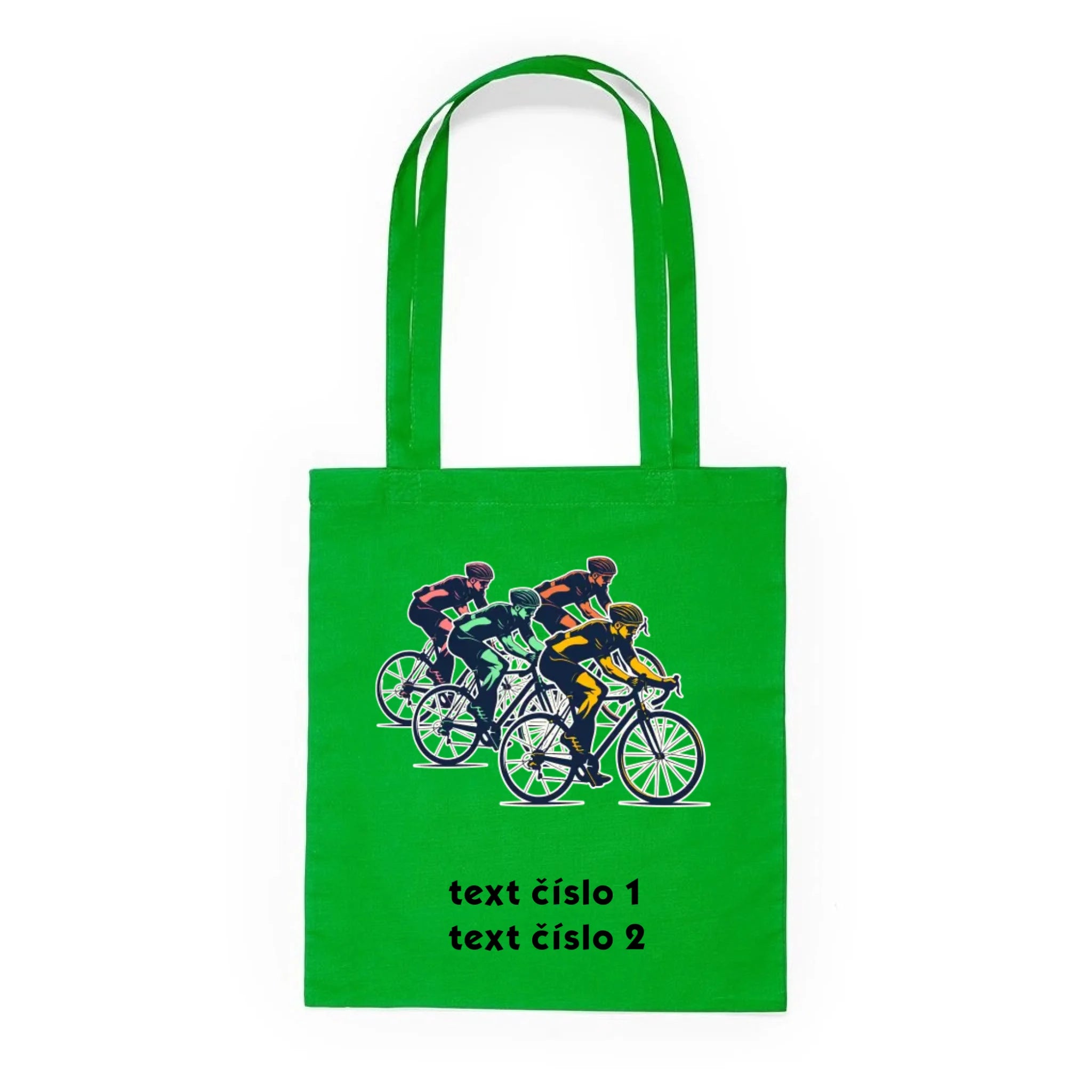 BATOH nebo TAŠKA s motivem KOLO, PLAVÁNÍ výběr z 20+ obrázků, možnost doplnit vlastní texty Plátěná taška KNOLL zelená 36x40