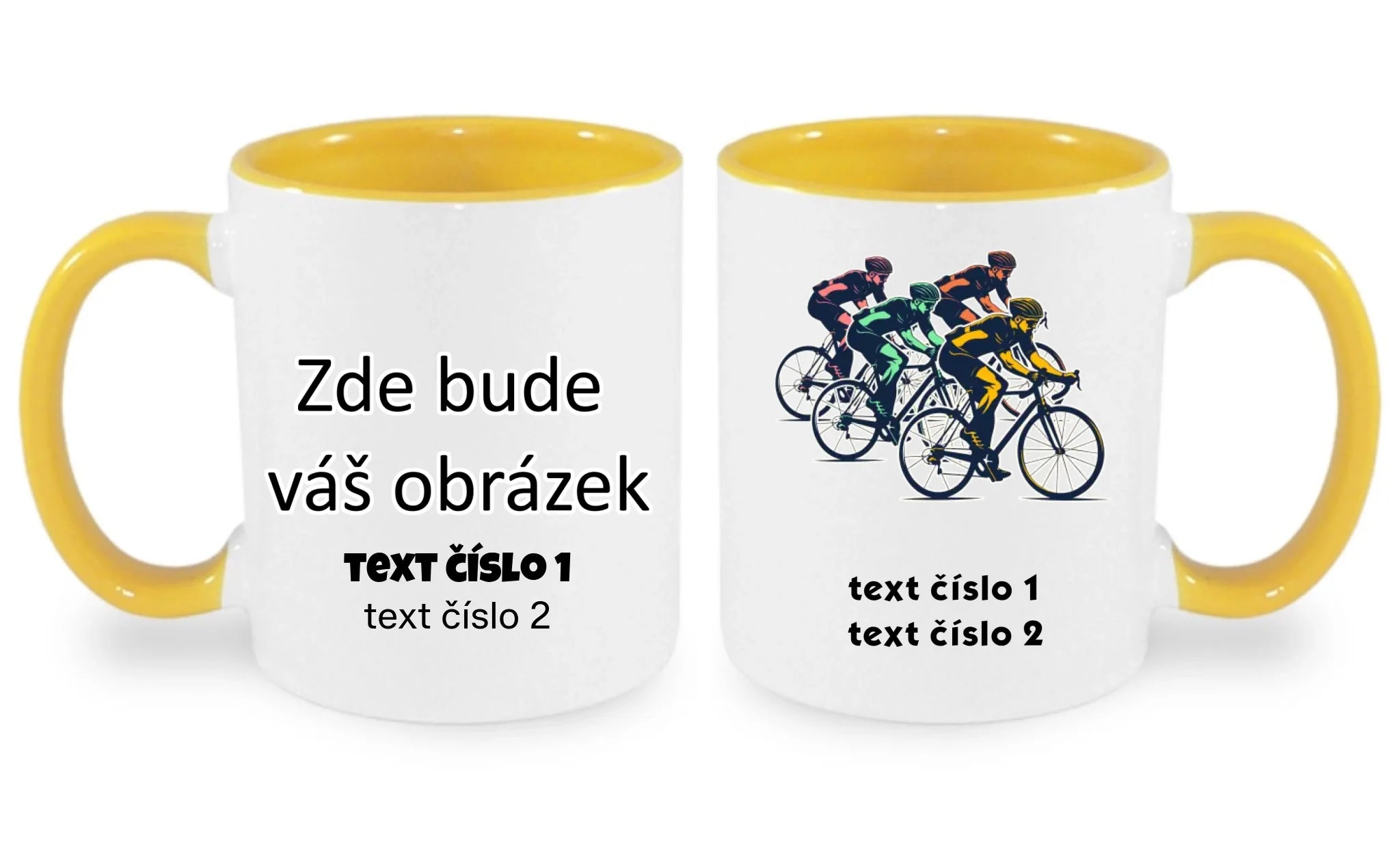 HRNÍČEK s motivem KOLO, PLAVÁNÍ (výběr z 25+ obrázků, možnost doplnit vlastní texty)