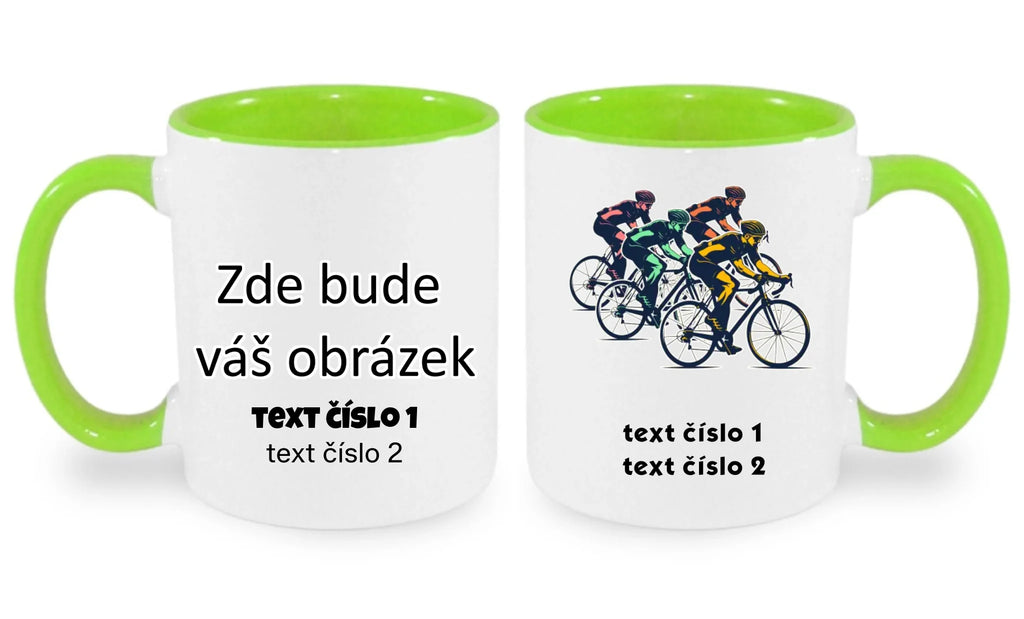 HRNÍČEK s motivem KOLO, PLAVÁNÍ (výběr z 25+ obrázků, možnost doplnit vlastní texty)