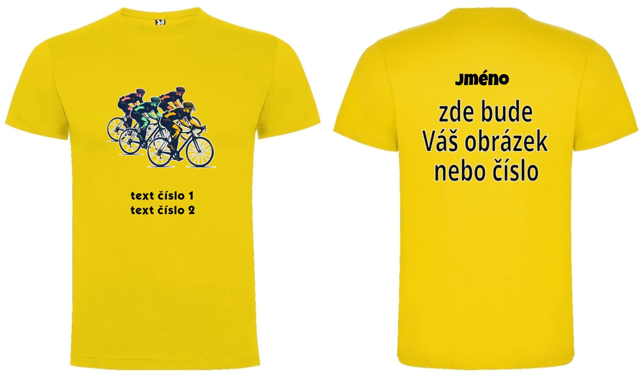 CHLAPECKÉ TRIČKO s motivem KOLO, PLAVÁNÍ výběr z 20+ obrázků, možnost doplnit vlastní texty oboustranný potisk chlapecké DOGO Žlutá