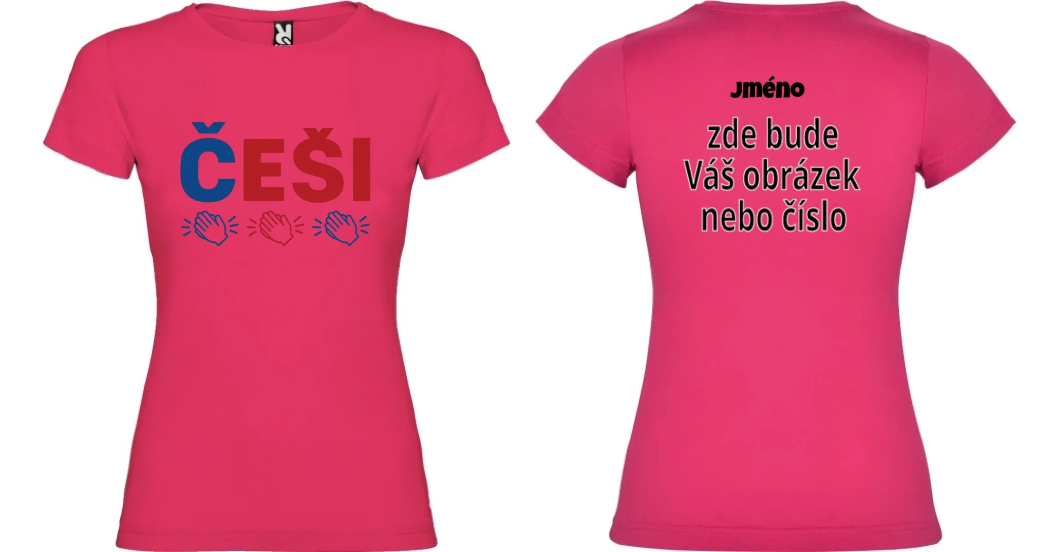 DÍVČÍ TRIČKO ČEŠI 5+ motivů s možností dotisku jména, čísla, obrázku motiv dopředu a na záda vlastní potisk Růže
