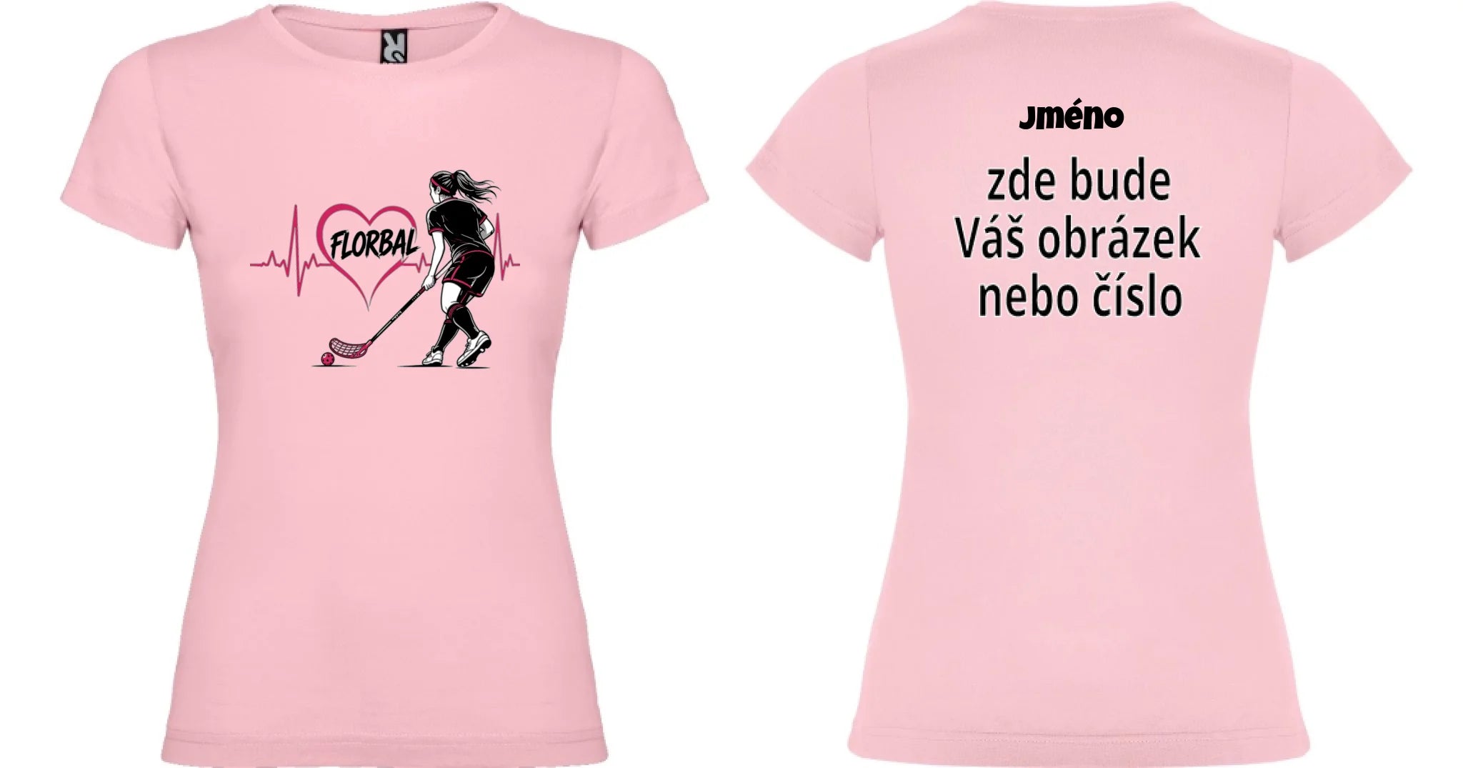 DÁMSKÉ TRIČKO FLORBAL HEARTBEAT s možností dotisku jména, čísla, obrázku
