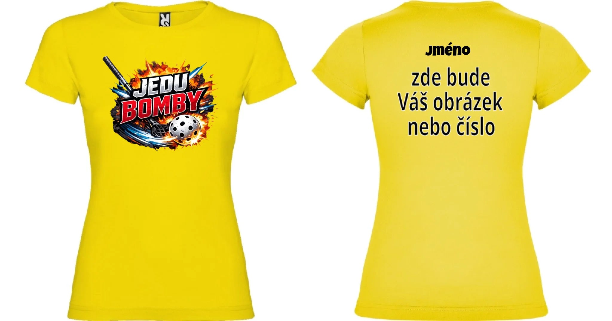 DÁMSKÉ TRIČKO FLORBAL JEDU BOMBY s možností dotisku jména, čísla, obrázku