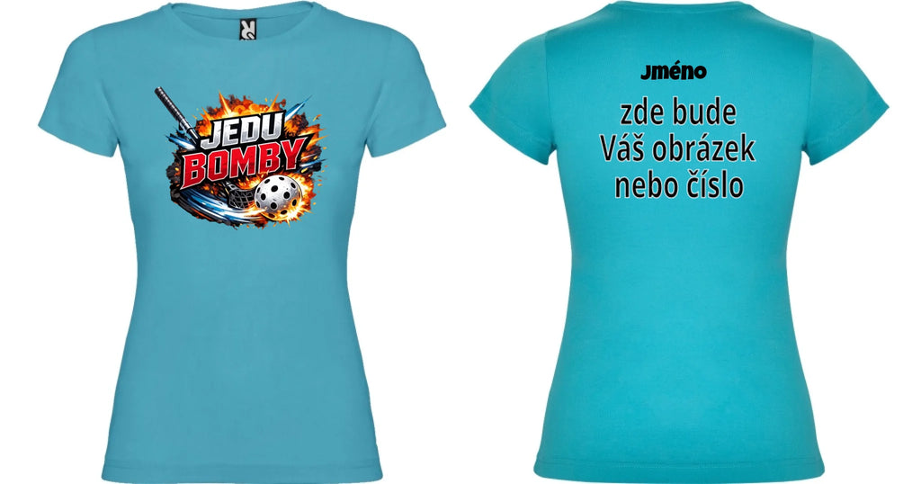 DÁMSKÉ TRIČKO FLORBAL JEDU BOMBY s možností dotisku jména, čísla, obrázku
