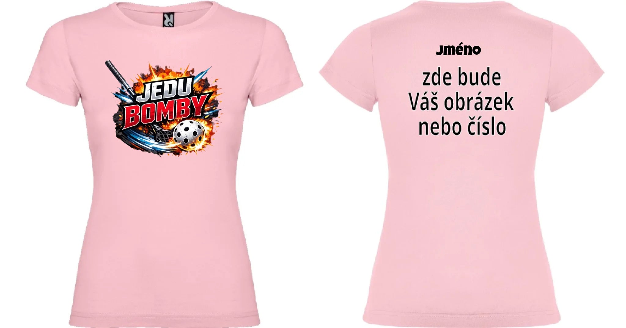 DÁMSKÉ TRIČKO FLORBAL JEDU BOMBY s možností dotisku jména, čísla, obrázku