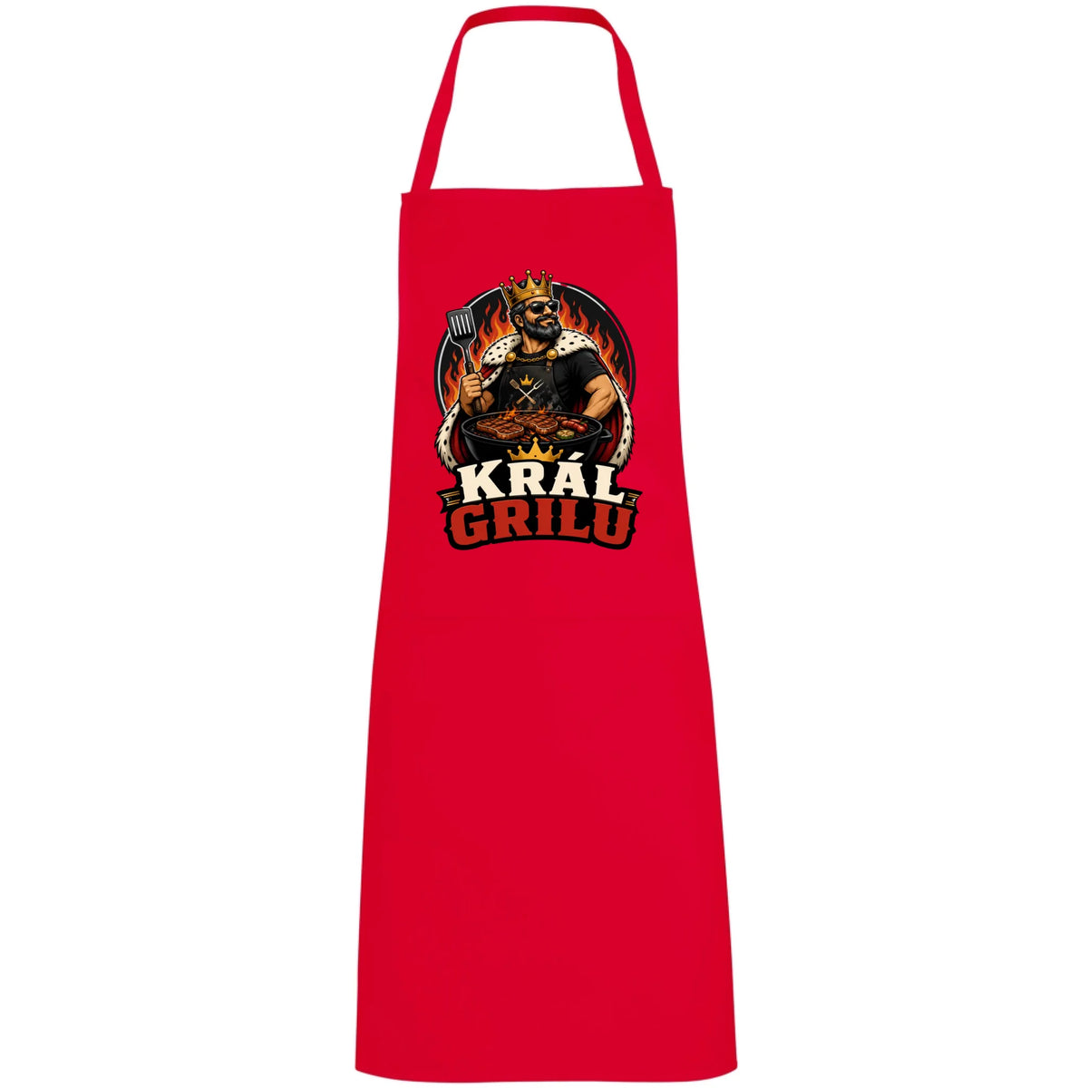 ZÁSTĚRA KRÁL GRILU zástěra RAMSAY červená uni