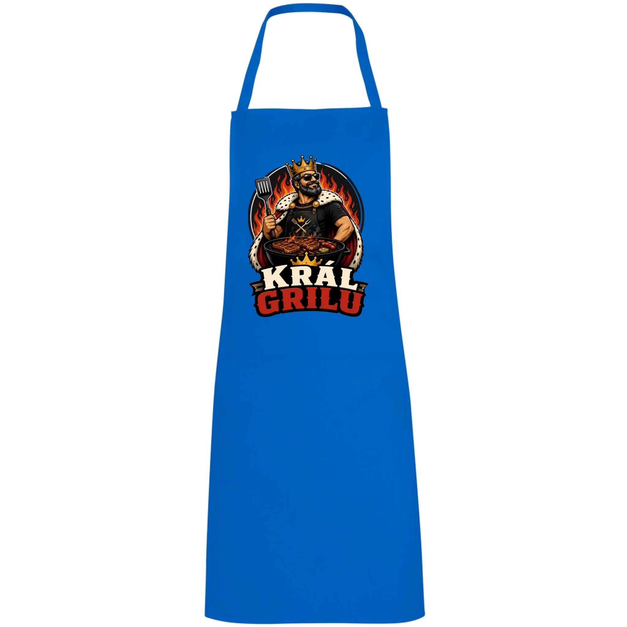 ZÁSTĚRA KRÁL GRILU zástěra RAMSAY modrá uni