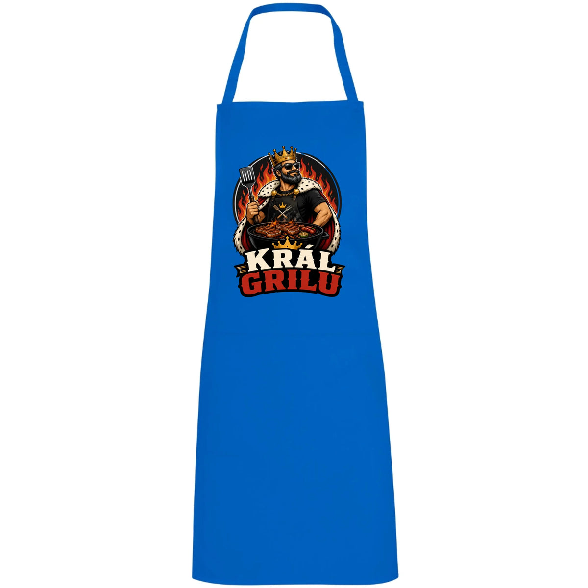 ZÁSTĚRA KRÁL GRILU zástěra RAMSAY modrá uni