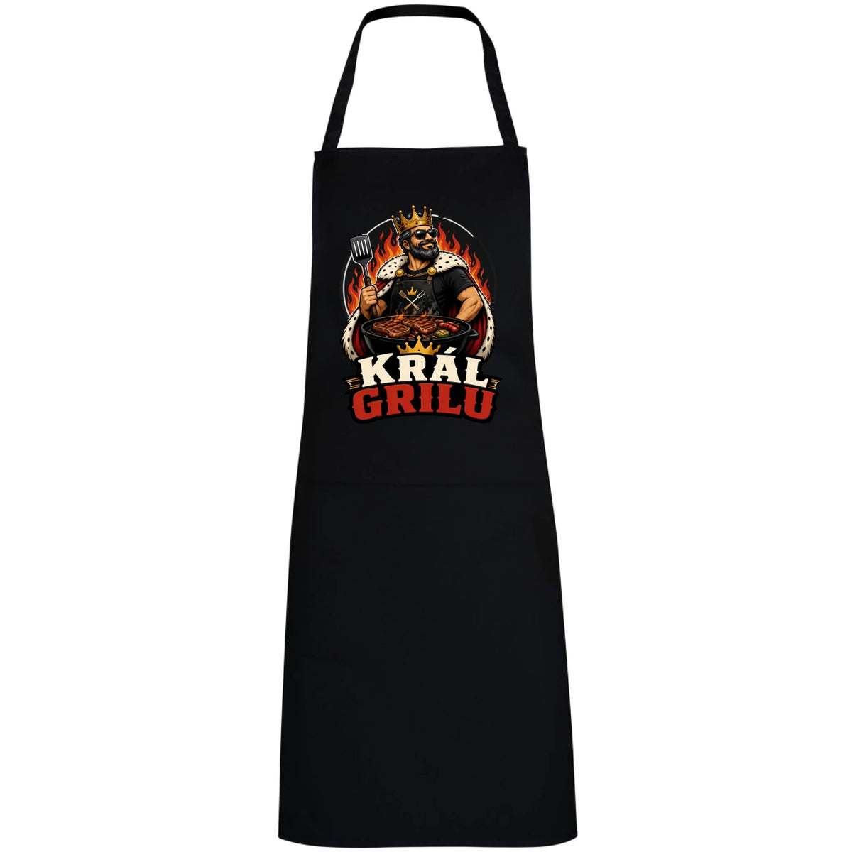 ZÁSTĚRA KRÁL GRILU zástěra RAMSAY černá uni