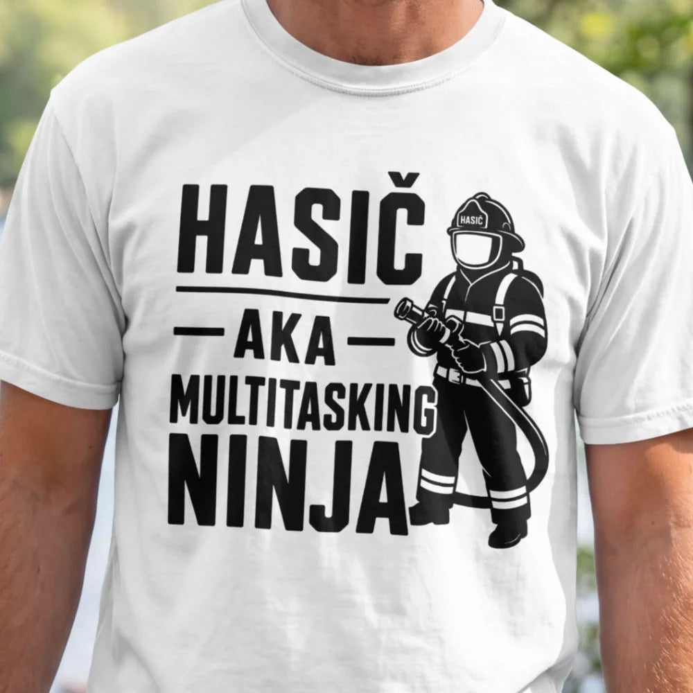 PÁNSKÉ TRIČKO HASIČ AKA NINJA s možností dotisku jména, čísla, obrázku