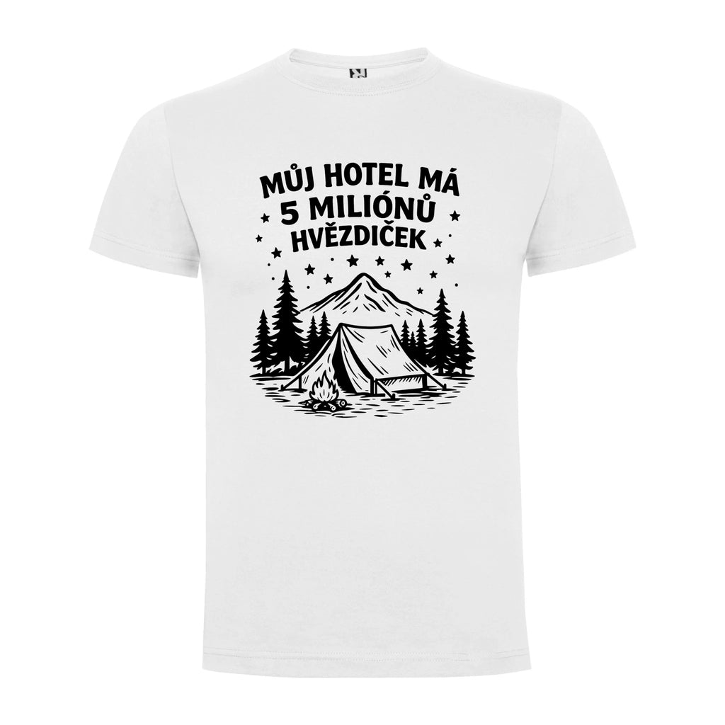 PÁNSKÉ TRIČKO OUTDOOR MŮJ HOTEL s možností dotisku jména, čísla, obrázku jen motiv dopředu Bílá