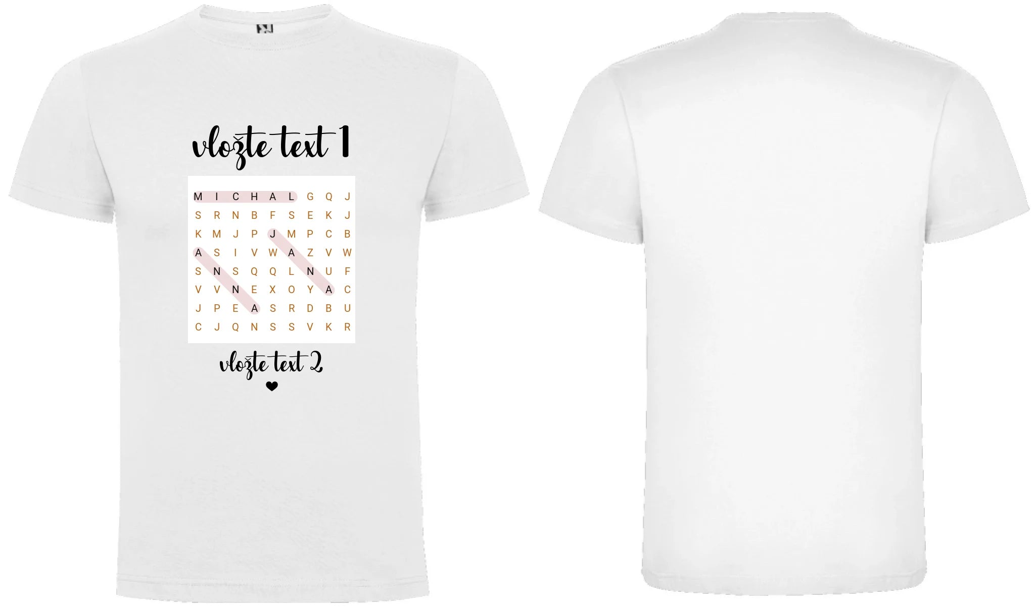 PÁNSKÉ TRIČKO s  motivem OSMISMĚRKA (vložíte jména a další texty)