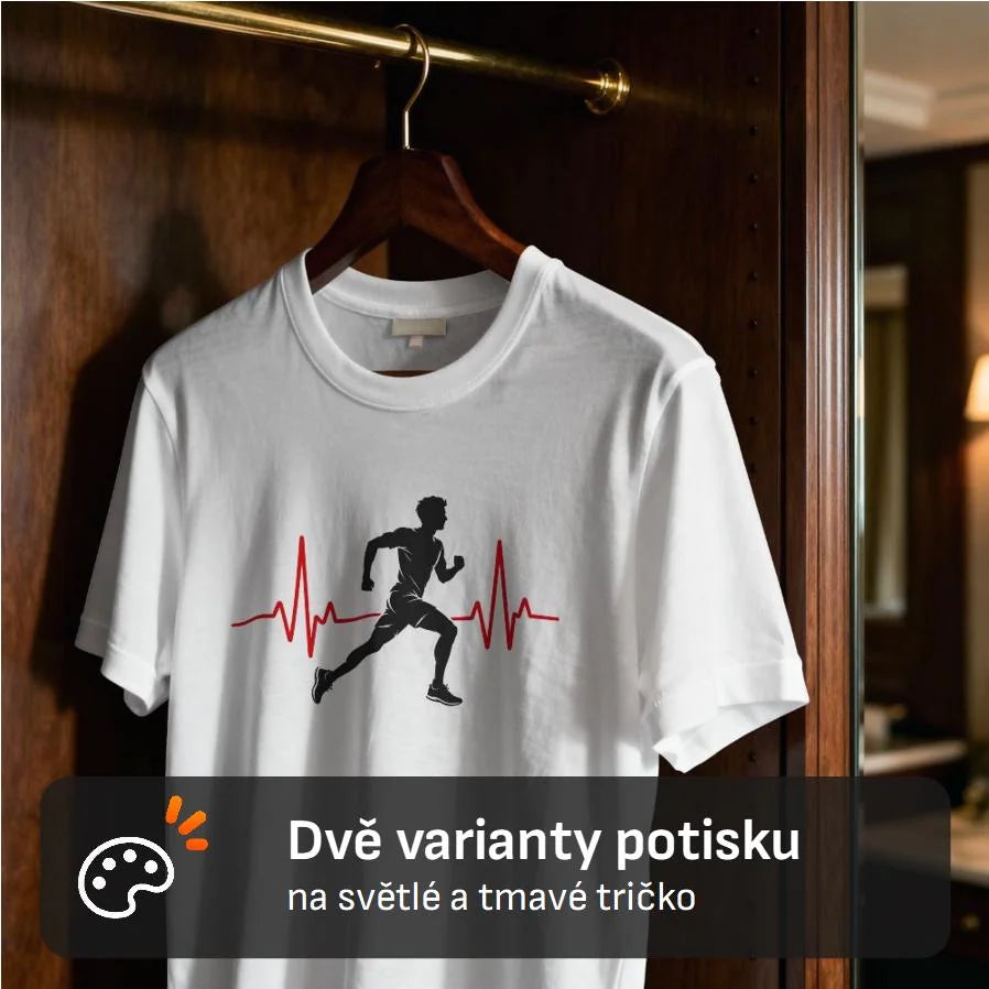 PÁNSKÉ TRIČKO BĚH HEARTBEAT s možností dotisku jména, čísla, obrázku