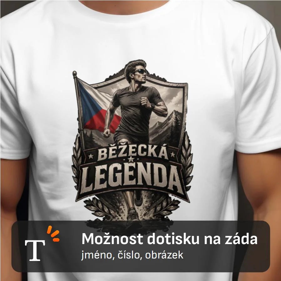 PÁNSKÉ TRIČKO BĚŽECKÁ LEGENDA s možností dotisku jména, čísla, obrázku