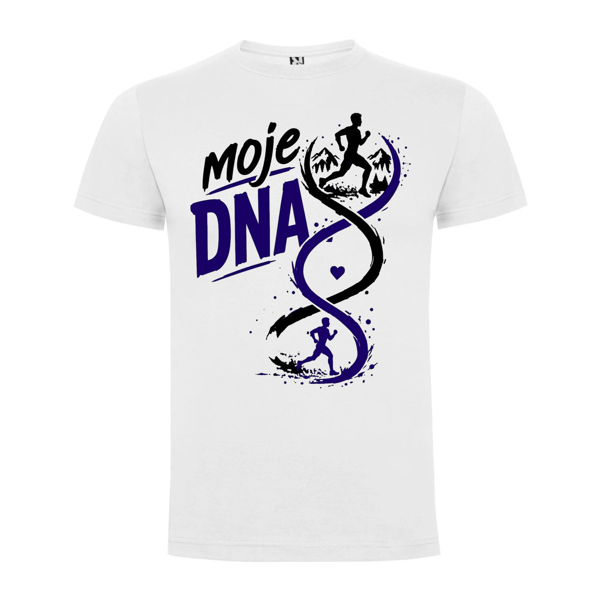 PÁNSKÉ TRIČKO BĚH MOJE DNA s možností dotisku jména, čísla, obrázku jen motiv dopředu Bílá