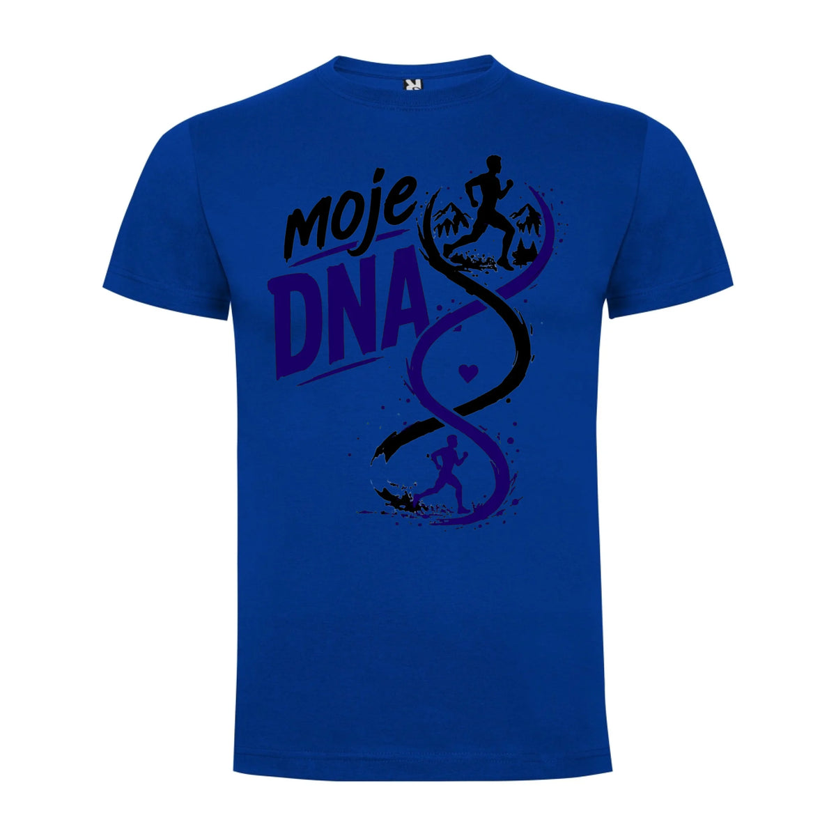 PÁNSKÉ TRIČKO BĚH MOJE DNA s možností dotisku jména, čísla, obrázku jen motiv dopředu Modrá