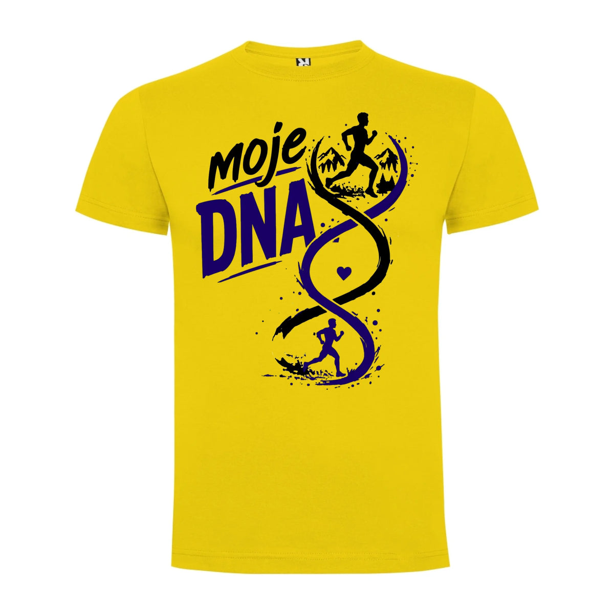 PÁNSKÉ TRIČKO BĚH MOJE DNA s možností dotisku jména, čísla, obrázku jen motiv dopředu Žlutá