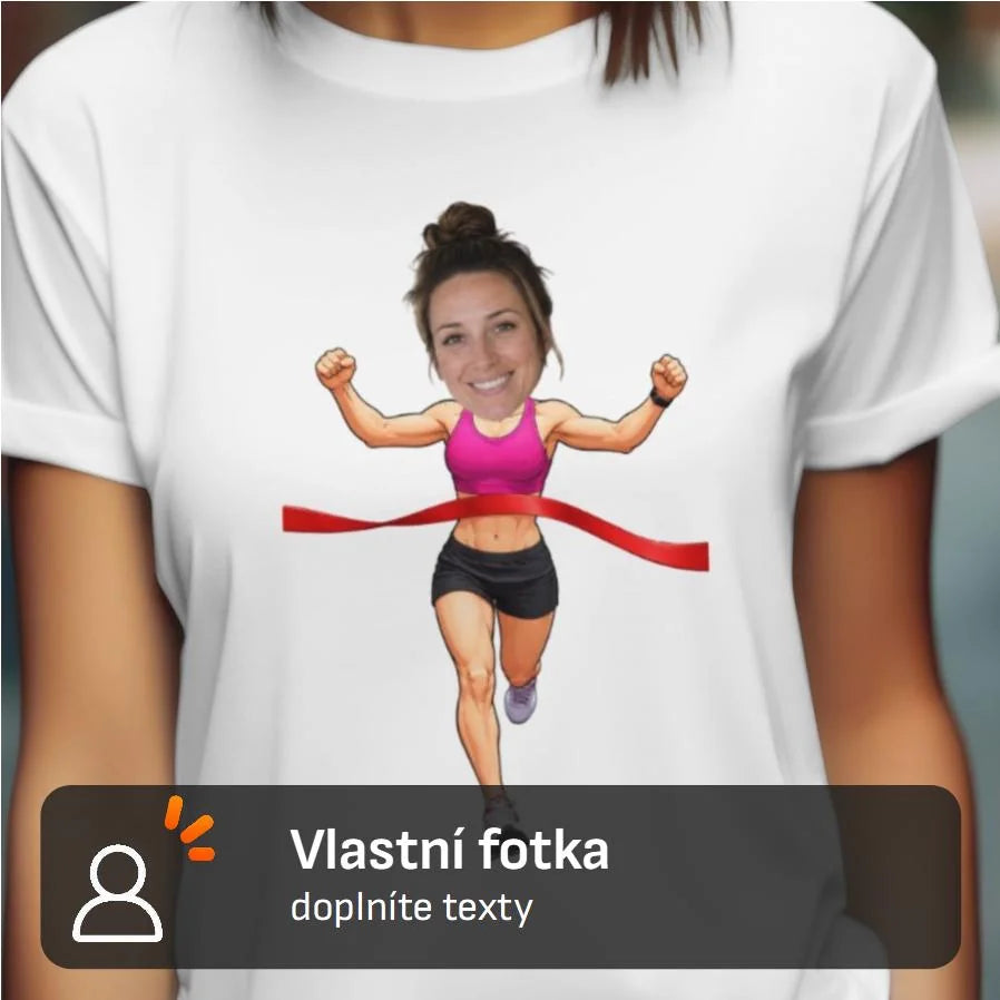 DÁMSKÉ TRIČKO BĚH s vlastní fotkou a s možností dotisku jména, čísla, obrázku