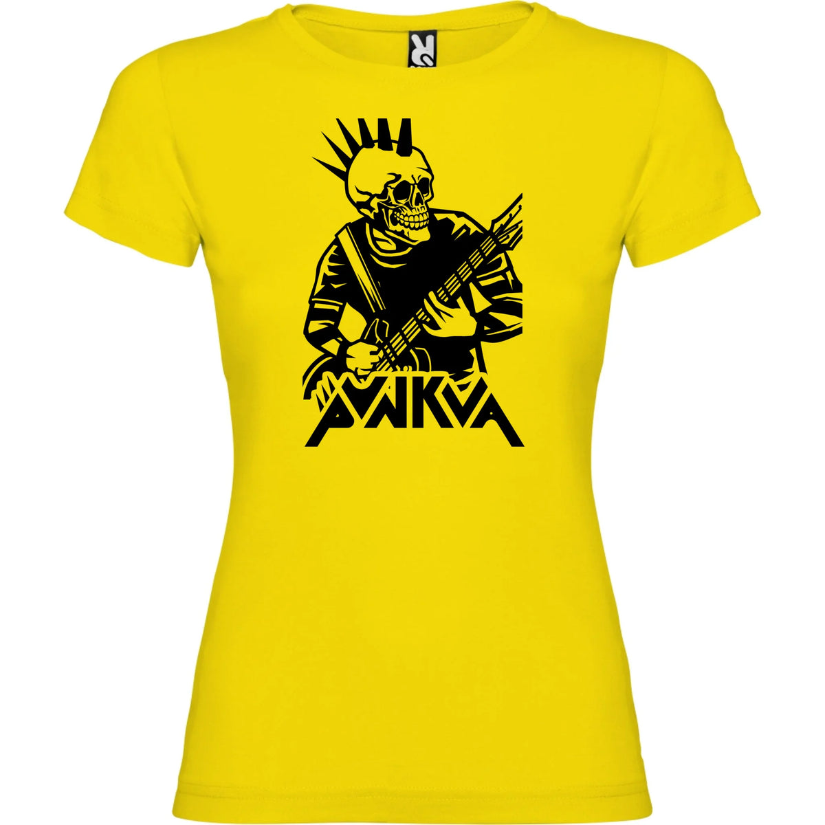 DÁMSKÉ TRIČKO PUNKVA PUNK motiv dopředu Žlutá